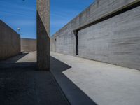 European Sky in Portugal: Concrete Wall and Shadow