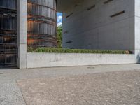 European Urban Landscape: Concrete Wall with Clear Sky