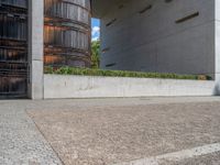 European Urban Landscape: Concrete Wall with Clear Sky