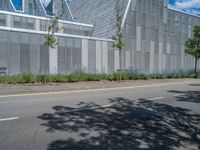 European Urban Landscape: Metal Wall Casting a Shadow