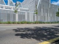 European Urban Landscape: Metal Wall Casting a Shadow