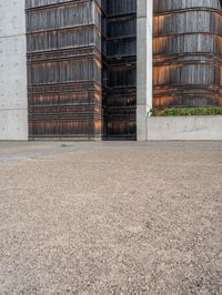 European Urban Open Space with Concrete Wall