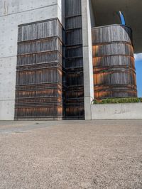 European Urban Open Space with Concrete Wall