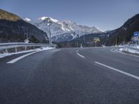 European Winter Landscape: A Mountain Pass Road