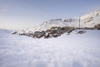 European Winter Landscape: Majestic Mountain Range