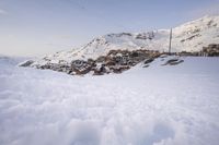 European Winter Landscape: Majestic Mountain Range