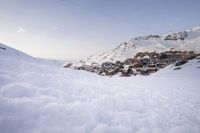 European Winter Landscape: Majestic Mountain Range