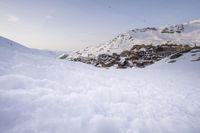 European Winter Landscape: Majestic Mountain Range