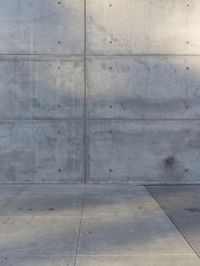 a fire hydrant stands outside of a large gray wall on the side of a street