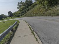 a fire hydrant sitting on the side of a road near grass and trees -