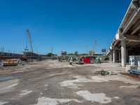 the construction site at a large industrial business park with the equipment being constructed and ready for the next phase