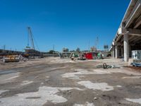 the construction site at a large industrial business park with the equipment being constructed and ready for the next phase