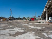 the construction site at a large industrial business park with the equipment being constructed and ready for the next phase