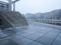 Foggy Berlin Germany with Modern Architecture