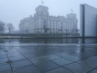 Foggy Berlin Germany: Modern Architecture