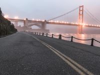 Foggy Dawn Over San Francisco Straight Road 002