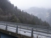 Foggy Mountain Road in the Alps