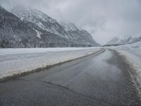 Foggy Mountains in Glacial Landscape 001