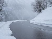 Foggy Road in the Alps, Europe