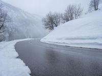 Foggy Road in the Alps, Europe