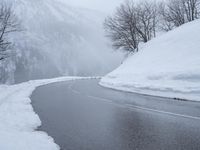 Foggy Road in the Alps, Europe