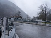 Foggy Road Through Mountain Pass in the Alps