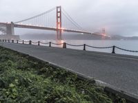 Foggy Suspension Bridge in San Francisco