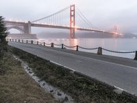 Foggy Suspension Bridge in San Francisco
