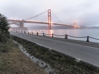 Foggy Suspension Bridge in San Francisco