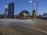 Frankfurt Cityscape: Night Lights Reflecting on Water
