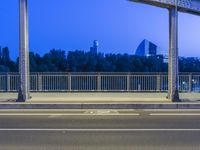 Concrete Bridge in Frankfurt at Dawn