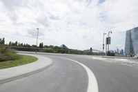 Straight Road in Frankfurt, Germany with Asphalt Surface