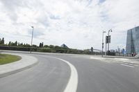 Straight Road in Frankfurt, Germany with Asphalt Surface