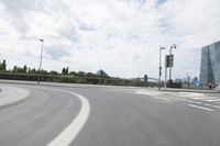 Straight Road in Frankfurt, Germany with Asphalt Surface