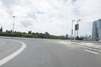 Straight Road in Frankfurt, Germany with Asphalt Surface