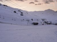 French Alps Dawn: Snow-Covered Mountain 001