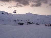 French Alps at Dawn: Snow-Covered Mountain 003