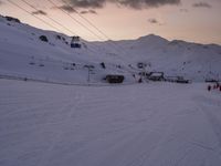 French Alps at Dawn: Snow-Covered Mountain