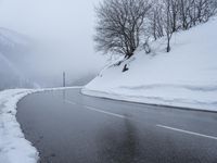 French Alps Gloomy Winter Landscape 001