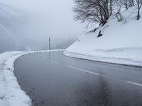 French Alps Gloomy Winter Landscape 003