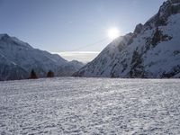 French Alps Mountain Landscape: Winter Sunshine and Snow