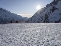 French Alps Mountain Landscape: Winter Sunshine and Snow