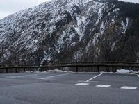 French Alps Snowy Landscape with Grey Sky