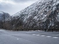 French Alps Snowy Landscape with Grey Sky