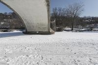 Frozen Lake Bridge in Toronto