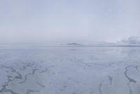Winter Dawn in Salt Lake City: Frozen Salt Lake Mirror
