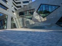 an image of a building with a face on the front of it and large glass windows