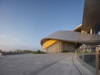 Futuristic Architecture in the Cityscape at Dawn