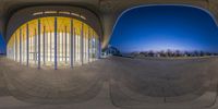 the sky is clear and ready to be captured by an open circular view in this fish eye lens