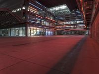 Futuristic Architecture at Night in Metropolitan Area with Neon Lights